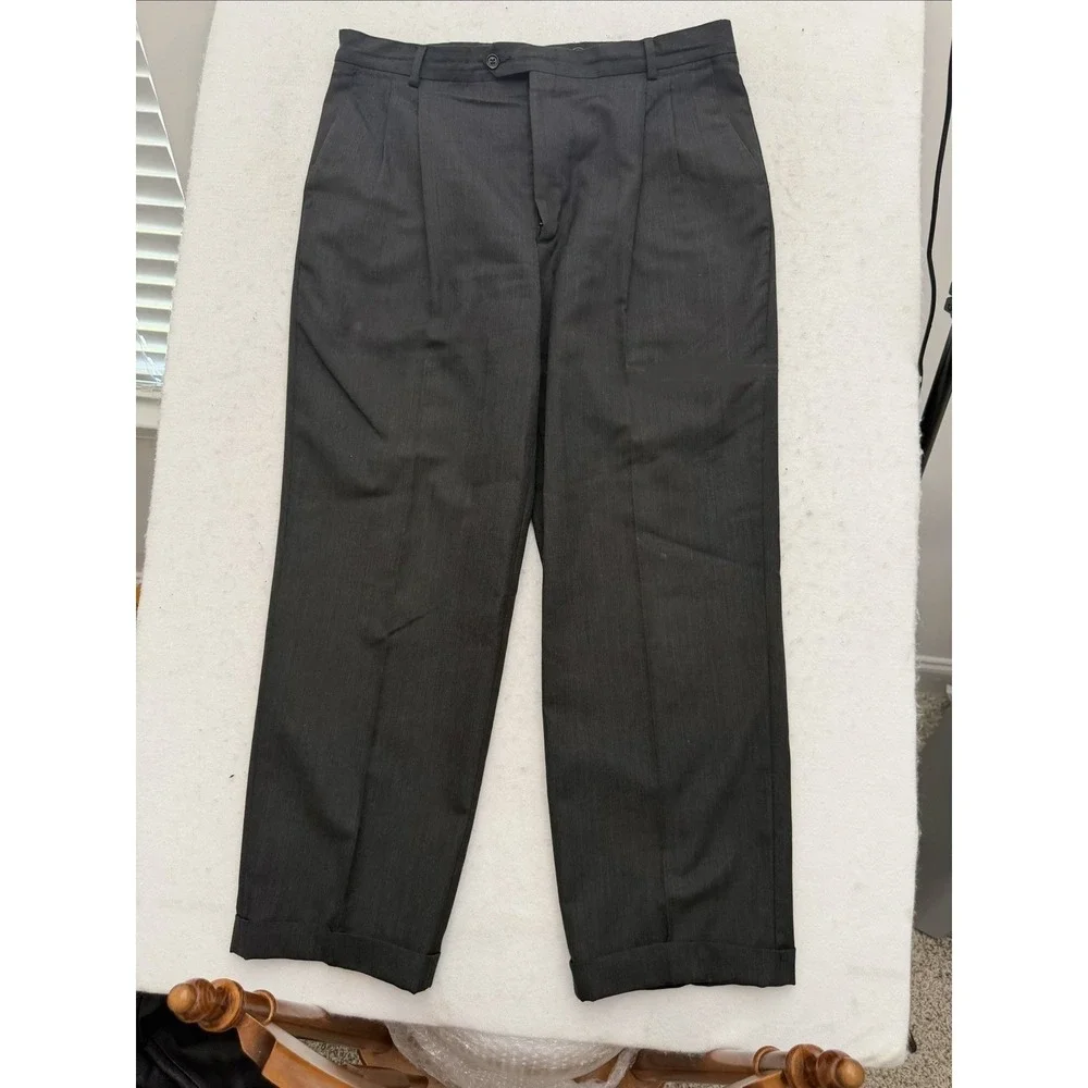 Kilburne Finch Suit Mens 43R Charcoal Gray‎ 2 Button Wool Blend Vintage 36x29